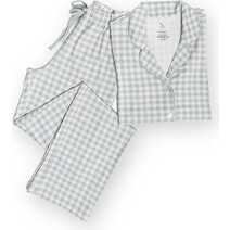 Women's Super Soft Pajama Set, Mint Gingham
