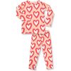 Super Soft Pajama Set, Pink Hearts - Pajamas - 1 - thumbnail