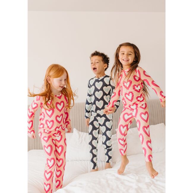 Super Soft Pajama Set, Pink Hearts - Pajamas - 4