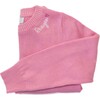 Personalized Embroidered Heart Crewneck Sweater, Pink - Sweaters - 1 - thumbnail