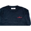 Personalized Embroidered Crewneck Sweater, Navy - Sweaters - 2 - thumbnail