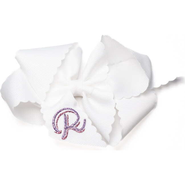 Personalized Embroidered Bow, White