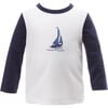 Sailboat Rash Guard Top, Navy - Rash Guards - 1 - thumbnail