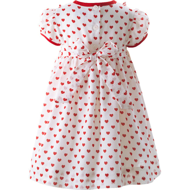 Heart Scalloped Frill Dress & Bloomers, Red - Dresses - 2