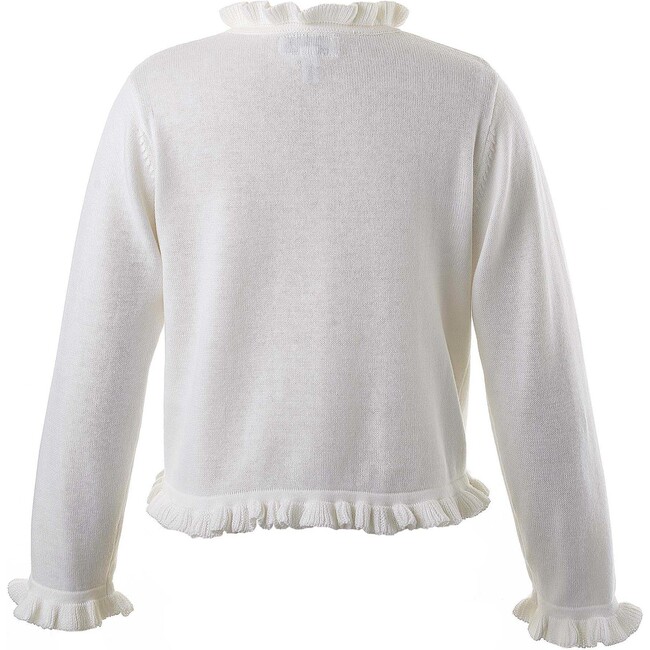 Frill Cardigan, White - Cardigans - 2