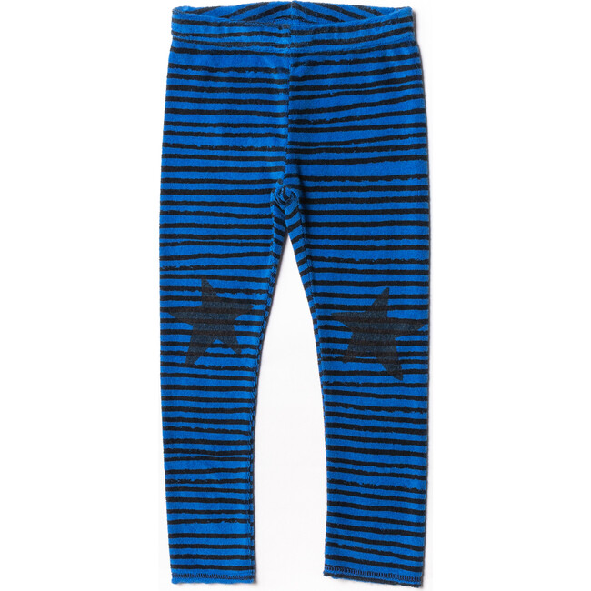 Terry Leggings, Blue Stripes - Leggings - 1