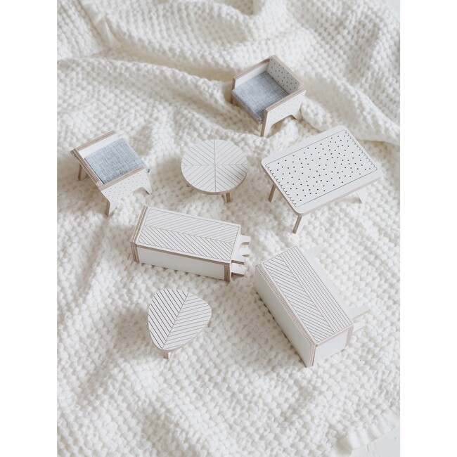 Wooden Modular Furniture, White - Doll Accessories - 1