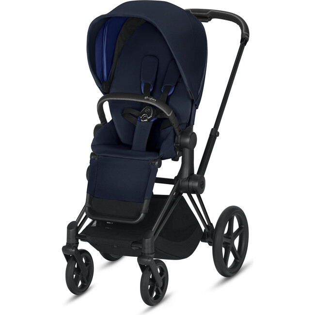 Priam 3 One Box Solution, Matte Black Frame + Indigo Blue Seat - Single Strollers - 1