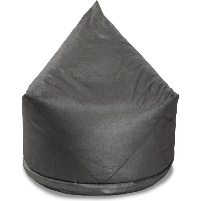 Metallic Cotton Storage Lounger, Charcoal - Kids Seating - 1