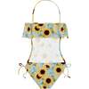 Sunflower Bathing Suit, Blue And Florals - One Pieces - 2 - thumbnail
