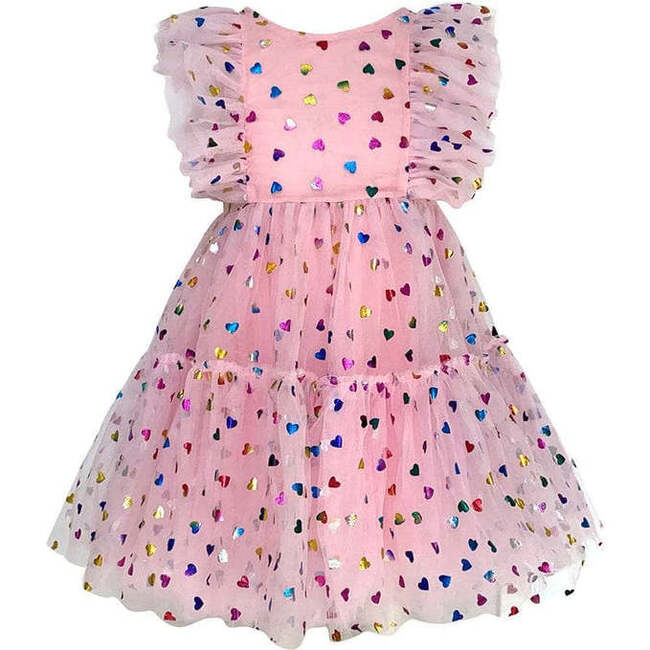 Foil Rainbow Hearts Tulle Dress - Dresses - 1
