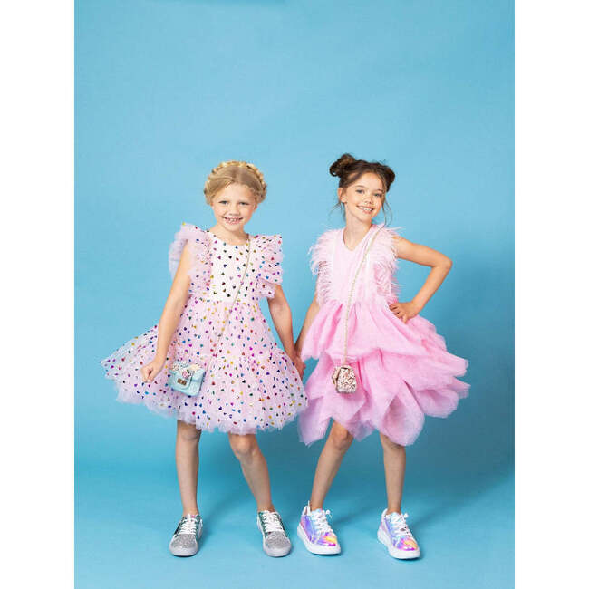 Foil Rainbow Hearts Tulle Dress - Dresses - 3