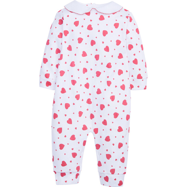 Girl Printed Playsuit, Red Hearts