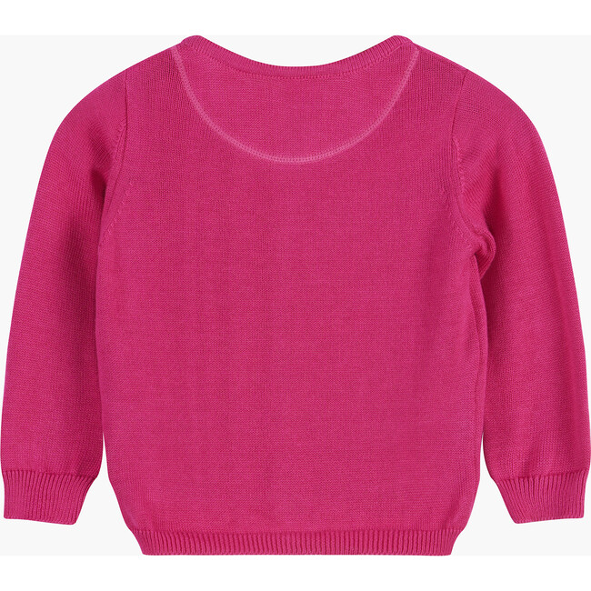 Little Liberty Print Phoebe Heart Cardigan, Bright Pink - Cardigans - 2