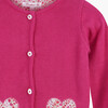 Little Liberty Print Phoebe Heart Cardigan, Bright Pink - Cardigans - 3