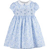 Rosie Smocked Dress, Pale Blue Rose - Dresses - 1 - thumbnail