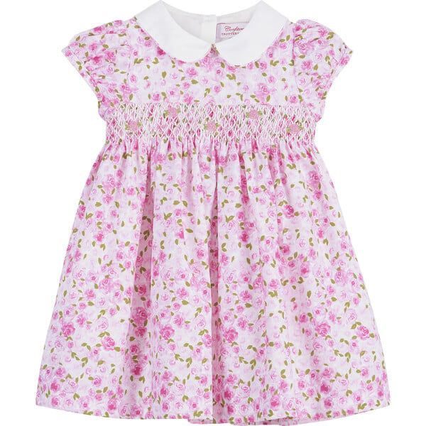 Little Rosie Smocked Dress, Pink Rose - Trotters London Dresses ...