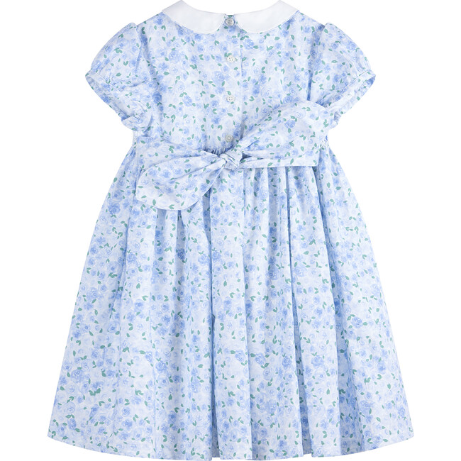 Rosie Smocked Dress, Pale Blue Rose - Dresses - 2