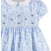 Rosie Smocked Dress, Pale Blue Rose - Dresses - 3 - thumbnail