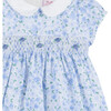 Little Rosie Smocked Dress, Pale Blue Rose - Dresses - 3