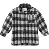 Mailman Overshirt, Black and White Plaid - T-Shirts - 1 - thumbnail