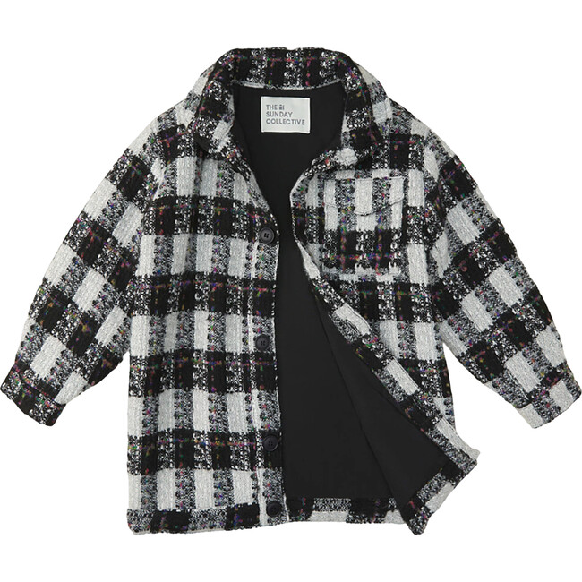 Mailman Overshirt, Black and White Plaid - T-Shirts - 2