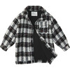 Mailman Overshirt, Black and White Plaid - T-Shirts - 2