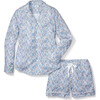 Women's Long Sleeve Short Set, Fleur D'Azur - Pajamas - 1 - thumbnail