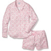 Women's Long Sleeve Short Set, Vintage Rose - Pajamas - 1 - thumbnail