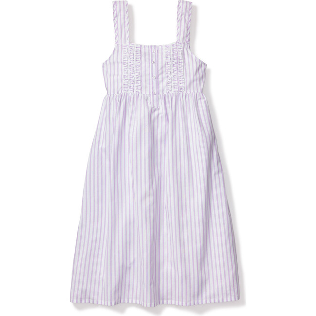 Women's Charlotte Nightgown, Lavender French Ticking