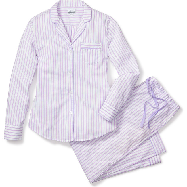 Women's Pajama Set, Lavender French Ticking