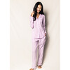 Women's Pajama Set, Lavender French Ticking - Pajamas - 2