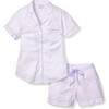 Women's Short Set, Lavender French Ticking - Pajamas - 1 - thumbnail