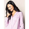 Women's Pajama Set, Lavender French Ticking - Pajamas - 3