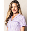 Women's Short Set, Lavender French Ticking - Pajamas - 3
