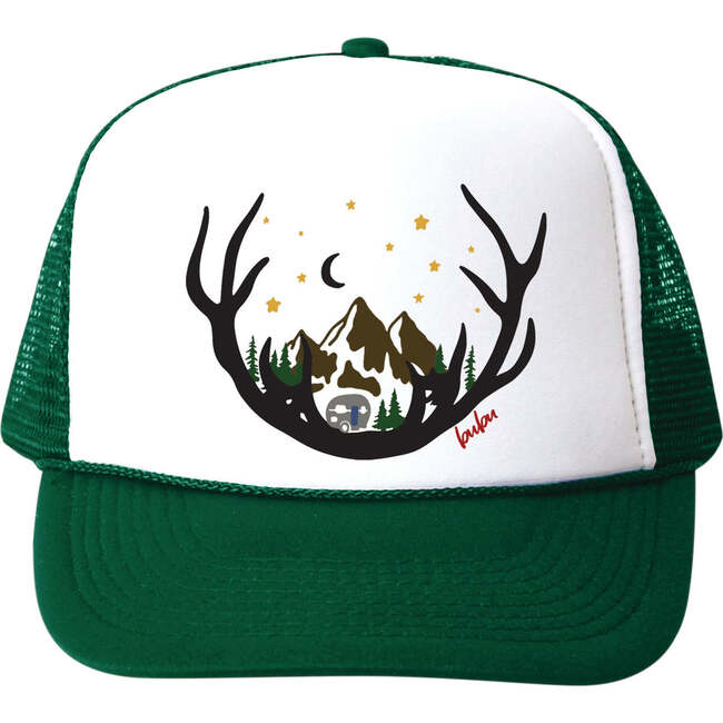 Antlers Cap, Green - Hats - 1