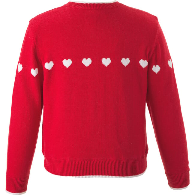 Heart Cardigan, Red - Cardigans - 2