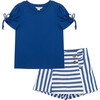 Keyhole Top & Skort Set, Blue - Mixed Apparel Set - 1 - thumbnail