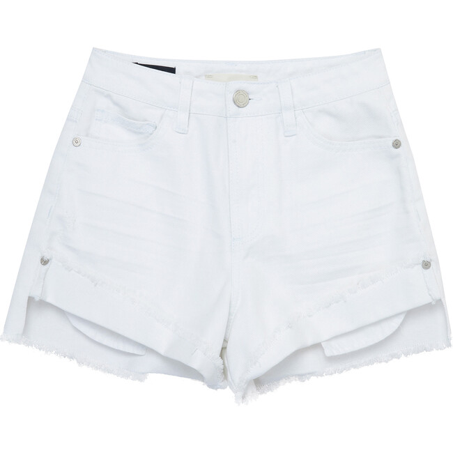 Tacked Cuffs Shorts, White - Shorts - 1