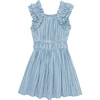 Swiss Dot Ruffle Dress, Blue - Dresses - 1 - thumbnail