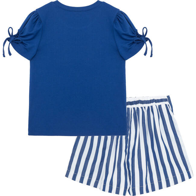 Keyhole Top & Skort Set, Blue - Mixed Apparel Set - 2