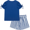 Keyhole Top & Skort Set, Blue - Mixed Apparel Set - 2