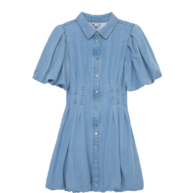Bubble Fit & Flare Dress, Chambray