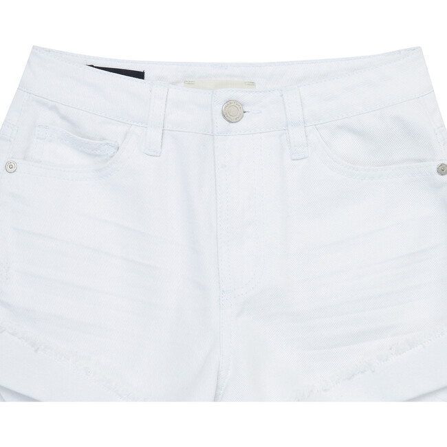 Tacked Cuffs Shorts, White - Shorts - 3