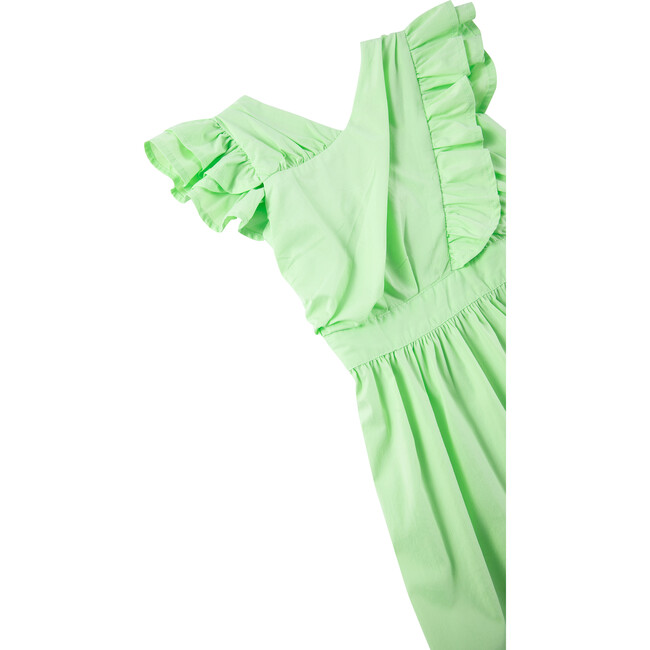 Wrap High-Low Dress, Green - Dresses - 3