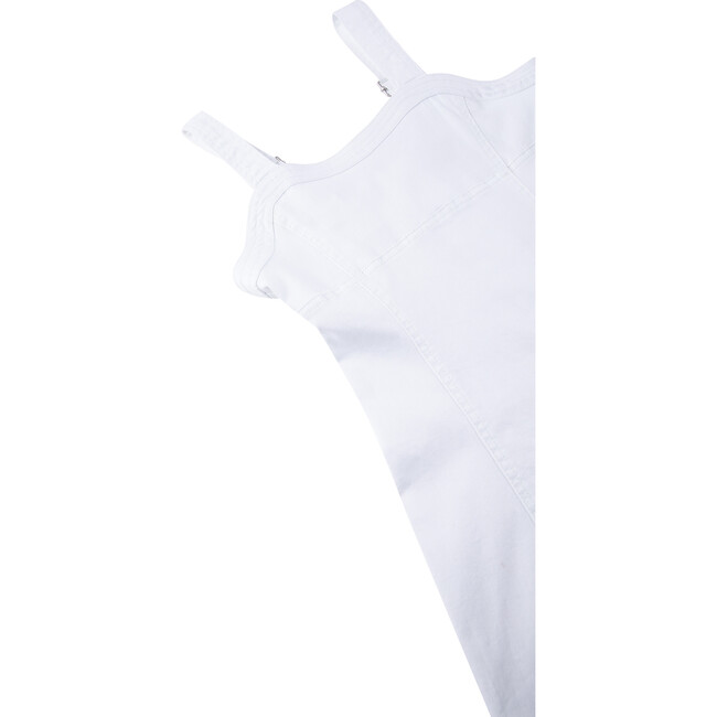 Twill Jumper Dress, White - Dresses - 3