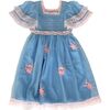 Dolly Two-Toned Ruffled Sleeve Dress, Blue - Dresses - 1 - thumbnail