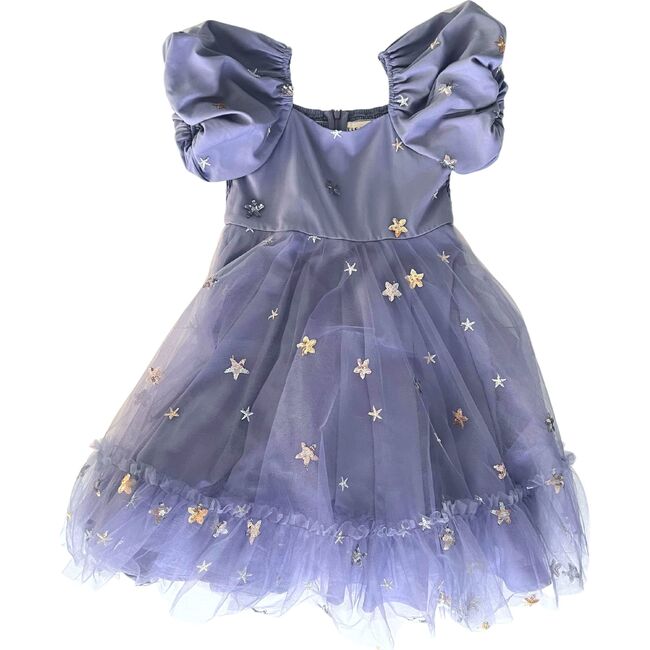 Wendy Puff Sleeve Zipper Dress, Blue Star