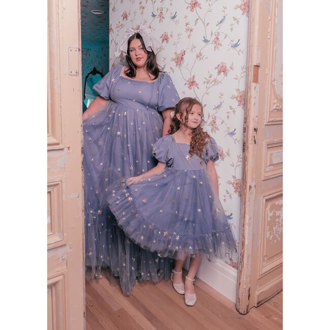 Wendy Puff Sleeve Zipper Dress, Blue Star - Dresses - 4