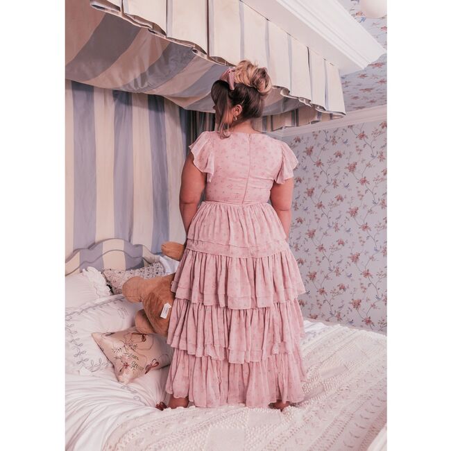 Women's Emmylou V-Neck Flutter Sleeve Dress, Pink - Dresses - 5